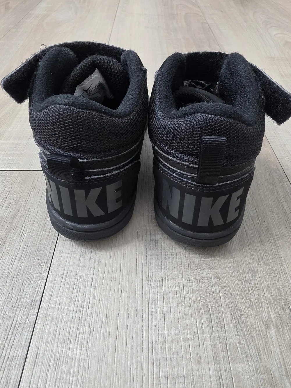 Nike Kids Black High-Top Sneakers with Strap